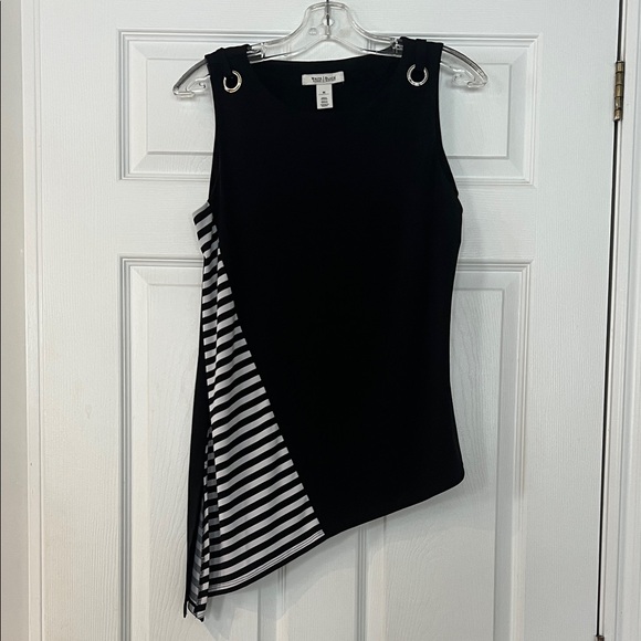 White House Black Market Tops - White House Black Market Black and White Asymmetrical top